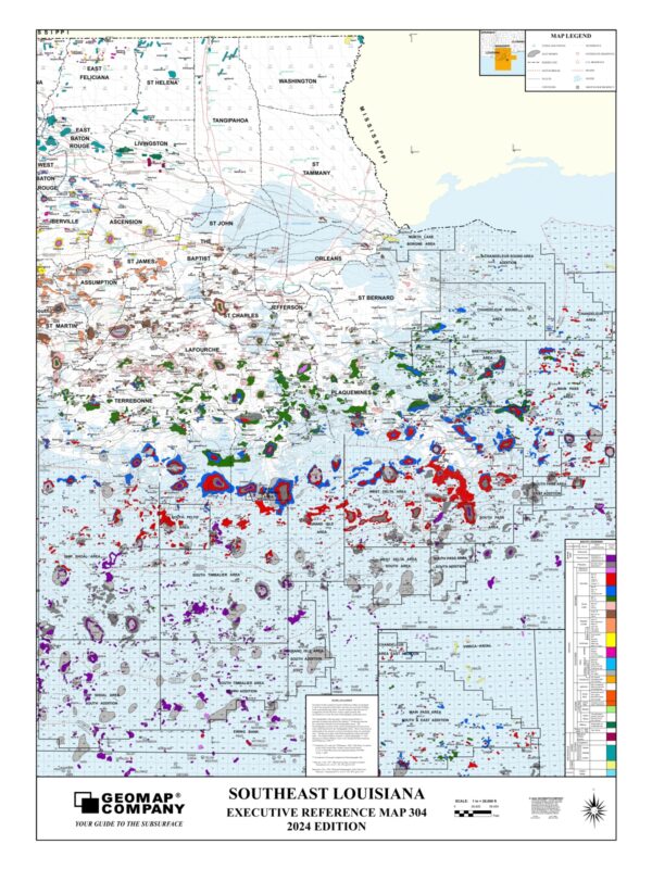 304 - Executive Reference Map - Southeast Louisiana